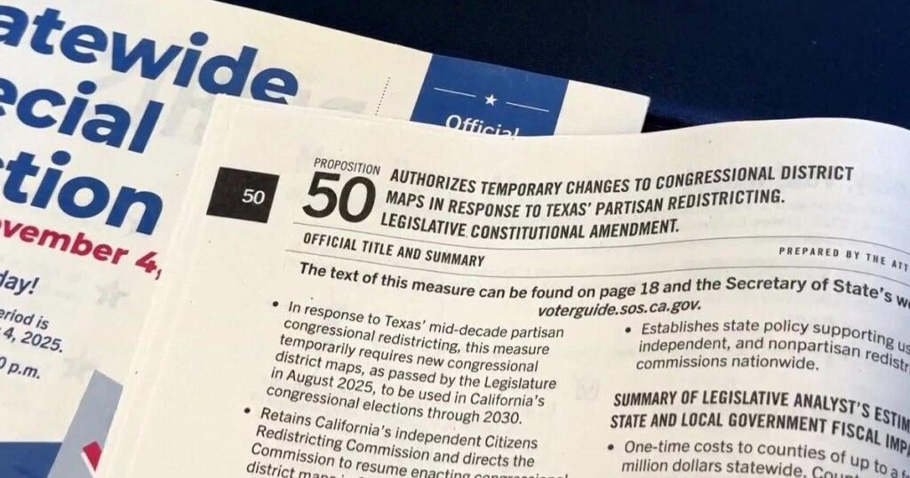 カリフォルニアの有権者が州議会地図を描き直す提案50を可決、CBSニュースが報じた