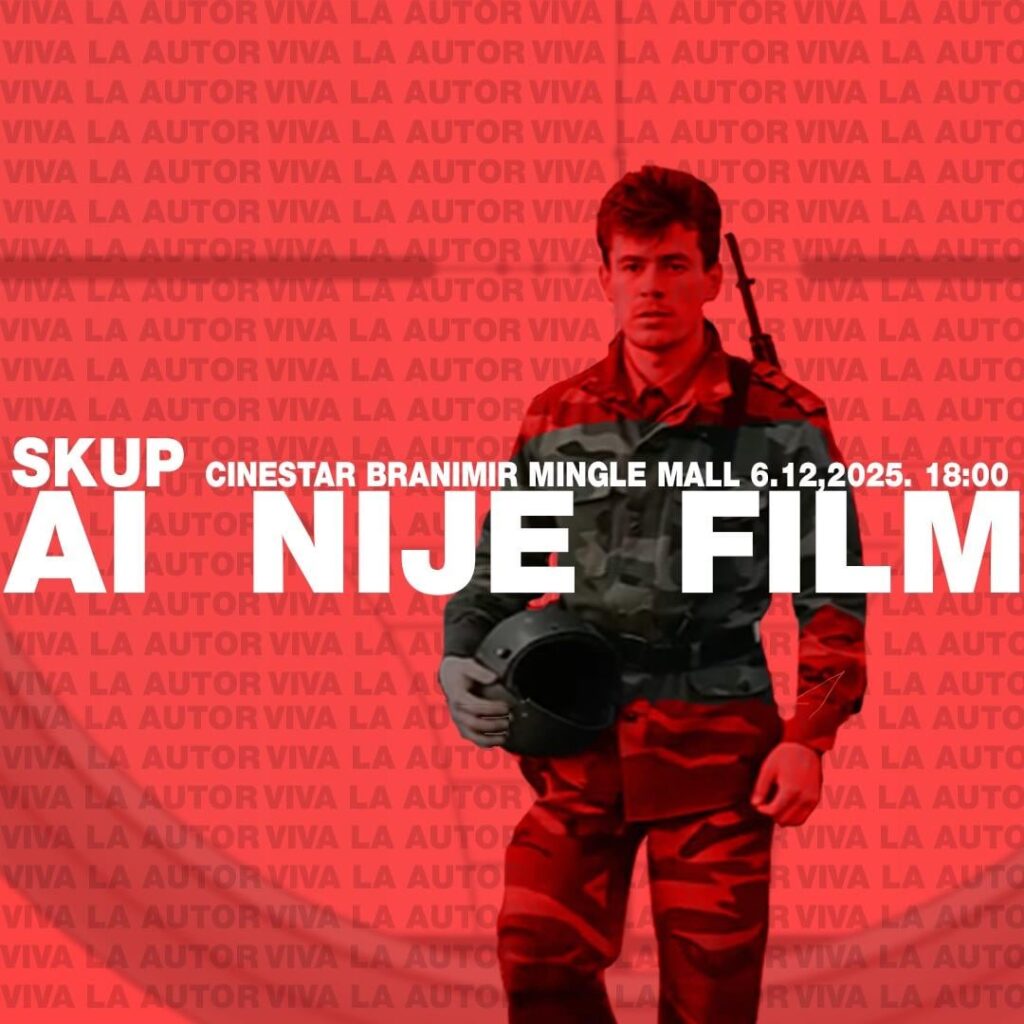 映画における AI の使用に反対する集会。シネスター ブラニミール ミングル モール、6.12。 18:00に
