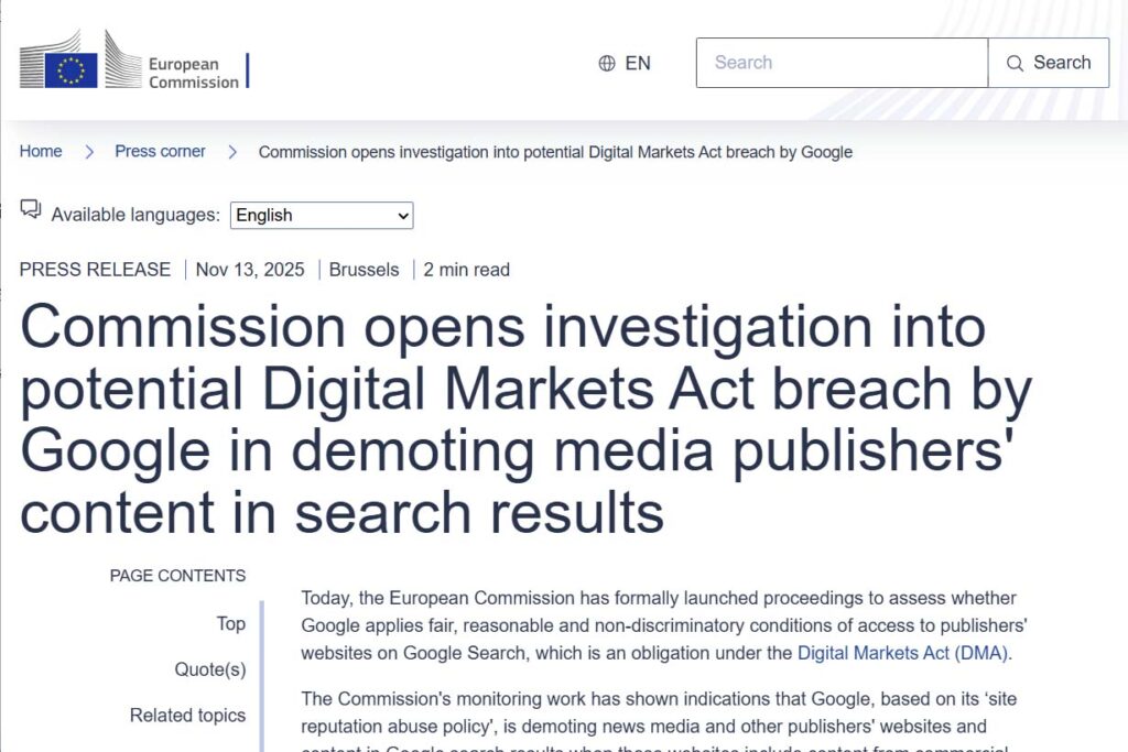 EU、Googleのニュース検索で公平性を調査 「スパム対策」とGoogle反論 - Impress Watch