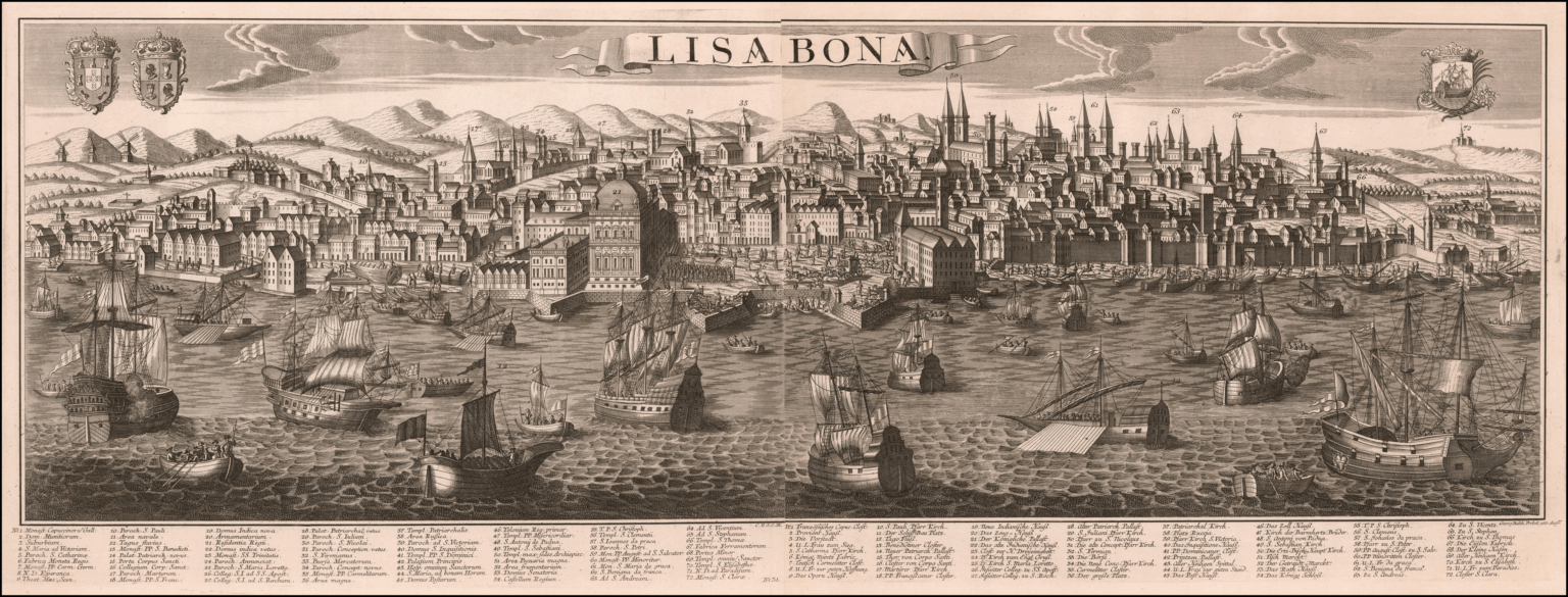 1755 年の地震前のリスボン、ゲオルグ・バルタザール・プロブスト著