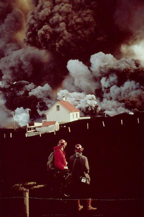 エルドフェル火山の噴火。アイスランド、1973 年 1 月。