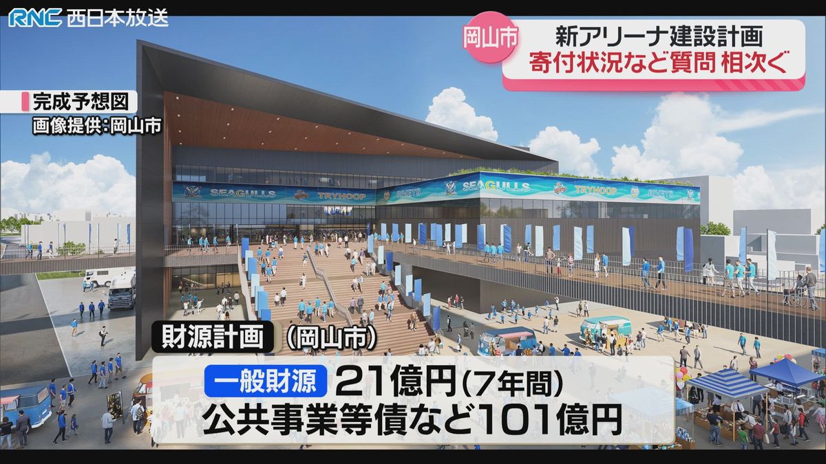 岡山市の新アリーナ計画　寄付状況など質問相次ぐ　早ければ月末にも事業化を判断