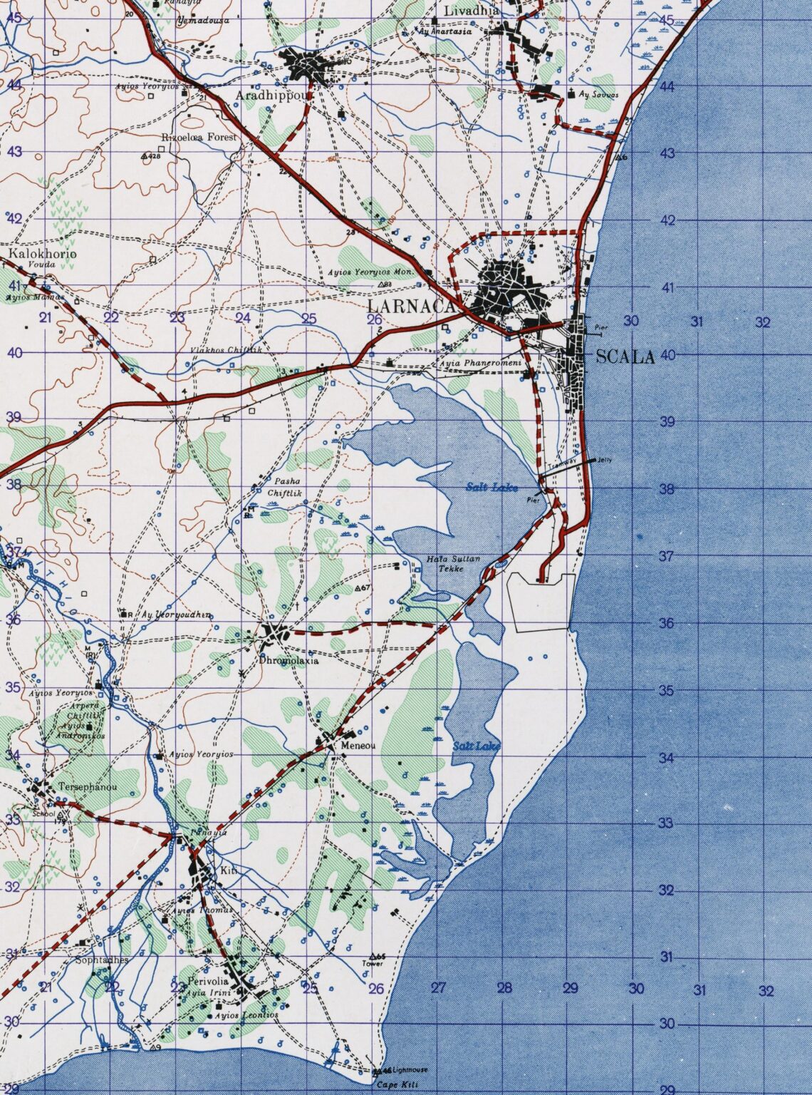 1942 年のラルナカの地図