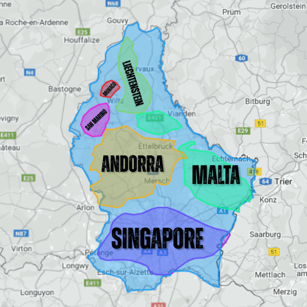 ルクセンブルクの大きさはあなたが期待しているものではありません。