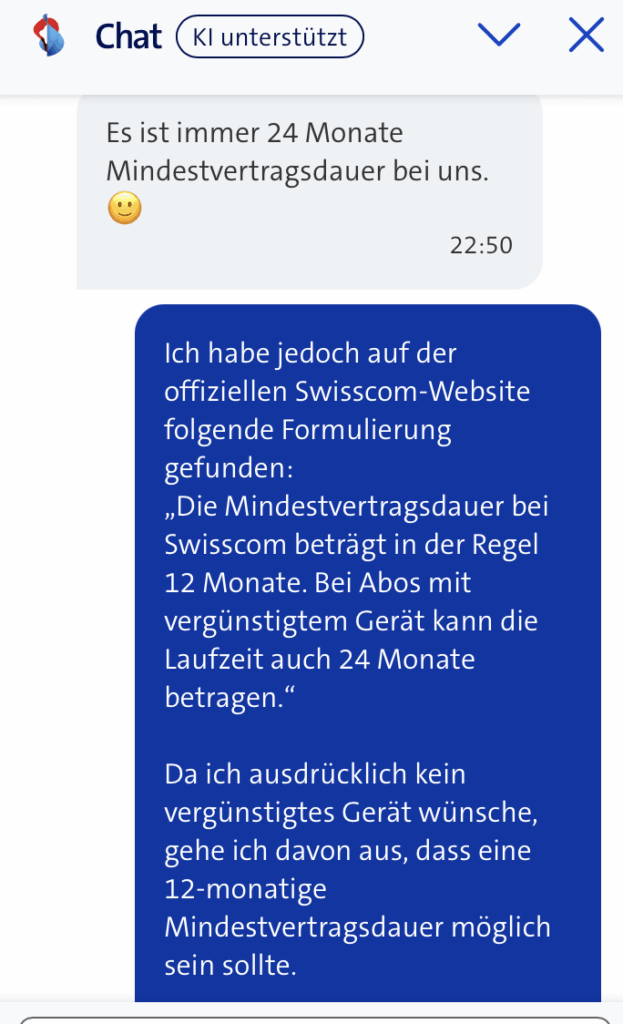 Swisscom blue Mobile M – 12 か月契約はまだ可能ですか?サポートには「常に 24 か月」と記載されていますが、FAQ には別の記載があります