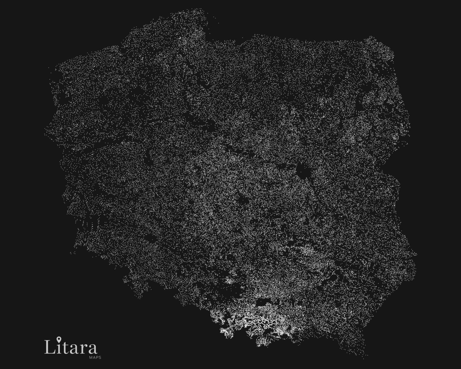 [OC] ポーランドの 70,000 以上のすべての地域を視覚化しました。
