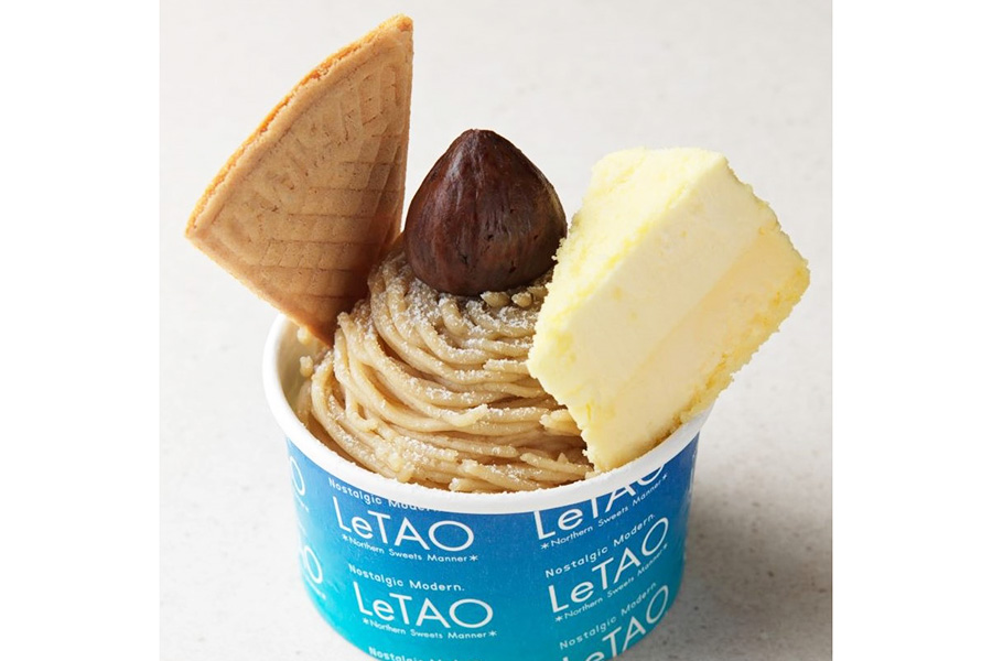 『秋の北海道物産大会』に登場する「小樽洋菓子舗ルタオ」のモンブランクリームサンデー～渋皮栗のせ～（1個1078円）は各日限定70個まで。「神戸阪急」限定