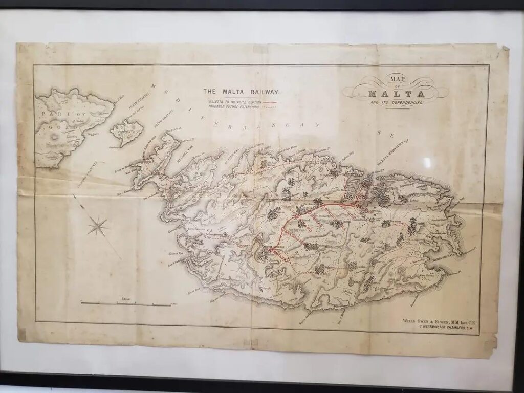 マルタ鉄道 (1883-1931) の地図