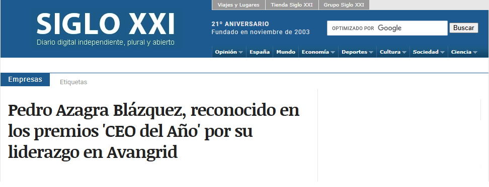スペインの誇り: ペドロ・アザグラが「米国誌の年間最優秀 CEO」に選ばれました。