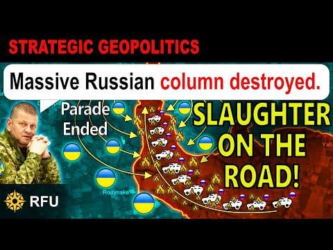 ロシアの巨大な車列がポクロフスクへの道路で待ち伏せされ炎上