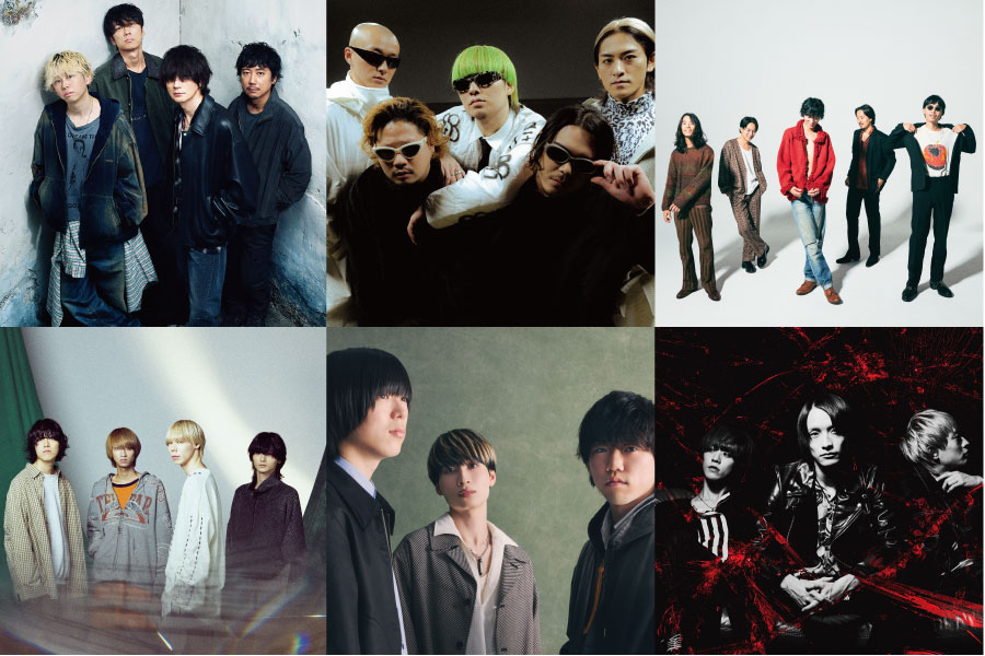 『FM802 RADIO CRAZY』26日出演アーティスト（第3弾）左上から時計回りに、BUMP OF CHICKEN、Kroi、Suchmos、シンガーズハイ、シャイトープ、TRACK15