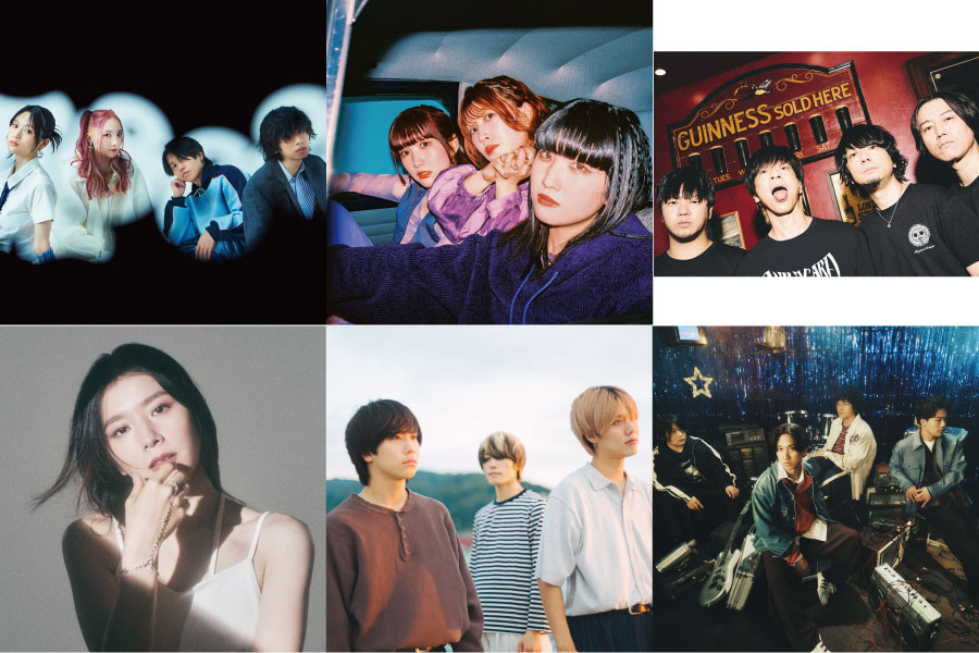 『FM802 RADIO CRAZY』29日出演アーティスト（第3弾）左上から時計回りに、Aooo、Conton Candy、ELLEGARDEN、マカロニえんぴつ、the paddles、milet