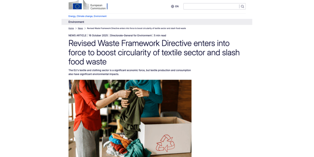 EUが改正「廃棄物枠組指令」を発効　テキスタイルEPR義務化と食品ロス削減へ大転換 - WWDJAPAN