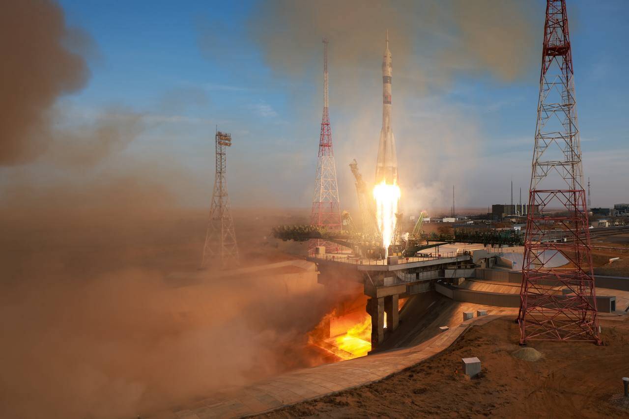 宇宙船「Soyuz MS-28」を搭載して打ち上げられた「Soyuz 2.1a」ロケット（Credit: Роскосмос/Иван Тимошенко）