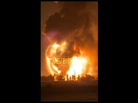 ノボクイビシェフスク製油所でドローン攻撃後、巨大な火球が発生！