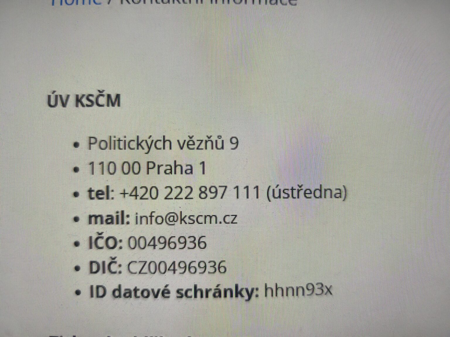 KSČM 警察署は Politický vězňů 通りにありますか?本当ですか？