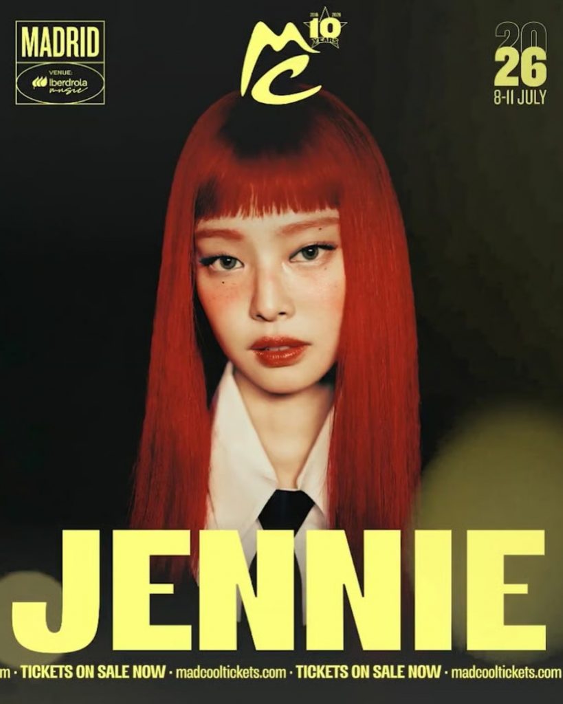 JENNIE、スペイン「2026 MAD COOL FESTIVAL」にK-POP唯一のヘッドライナー出演 | KOREA WAVE