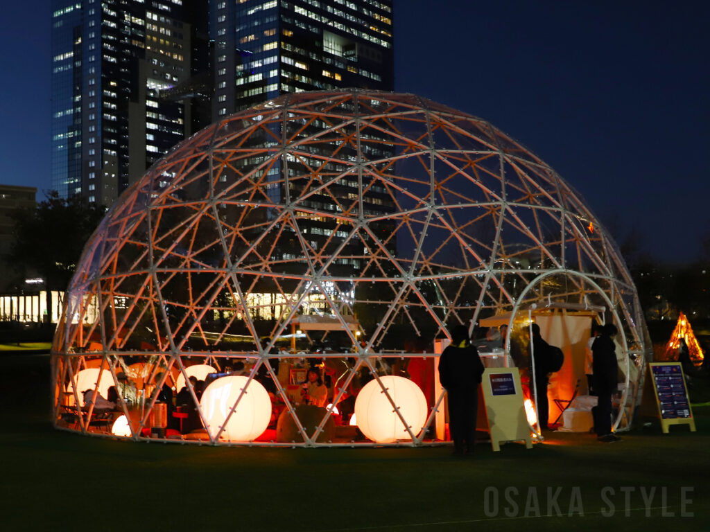 【動画】グラングリーン大阪でクリスマスイベント　巨大な透明ドームや炎のモニュメントも – OSAKA STYLE