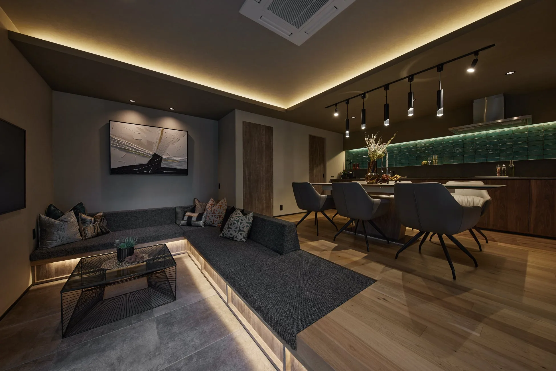 モダンなリビングルームのインテリアデザイン