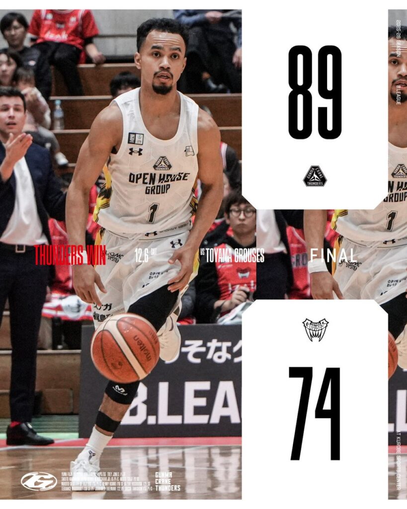 【群馬クレインサンダーズ：試合結果】12/6(土) vs 富山グラウジーズ りそなグループ B.LEAGUE 2025-26シーズン