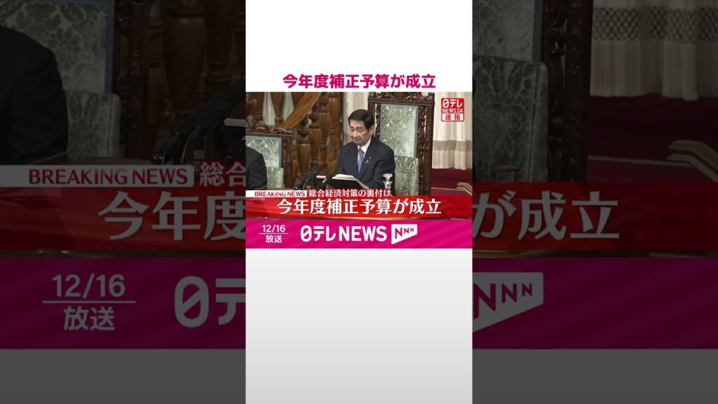 【速報】今年度補正予算が成立  #shorts