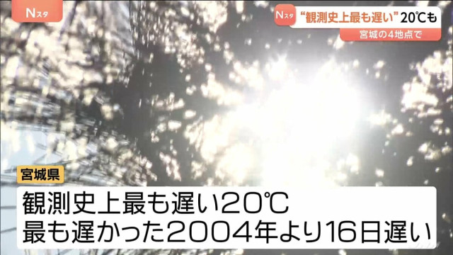 「いつもより暑い」宮城県で史上最も遅い20℃を観測　9月下旬並みまで気温上がる　公園でピクニック楽しむ人の姿も
