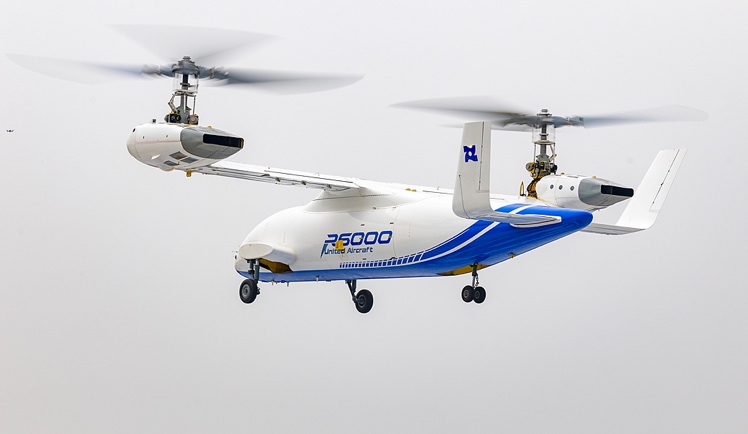中国の6トン級ティルトローター無人航空機、四川省で初飛行に成功