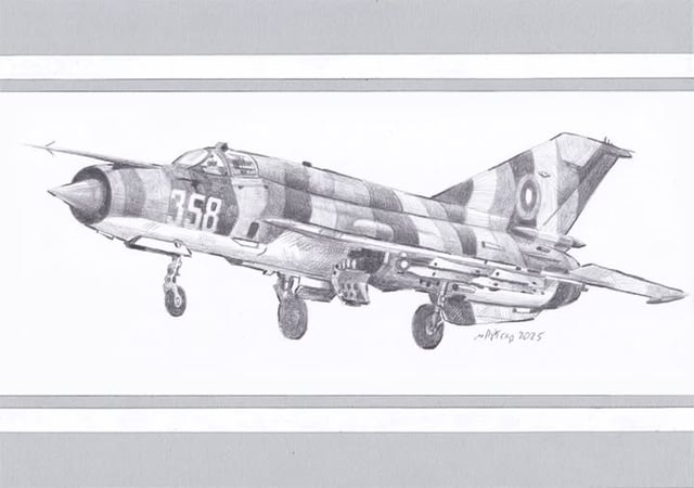 最近描いたブルガリアの飛行機の鉛筆画 3 枚。