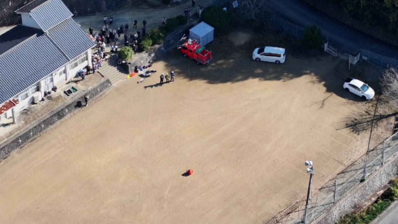内閣府・広島県・福山市連携、ドローン4機同時運用による大規模防災訓練を実施