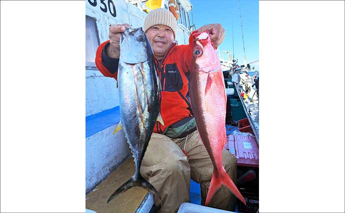 【沖釣り釣果速報】赤青ダブルヒット！金州五目釣りでハチビキ＆キメジ手中（愛知・静岡）
