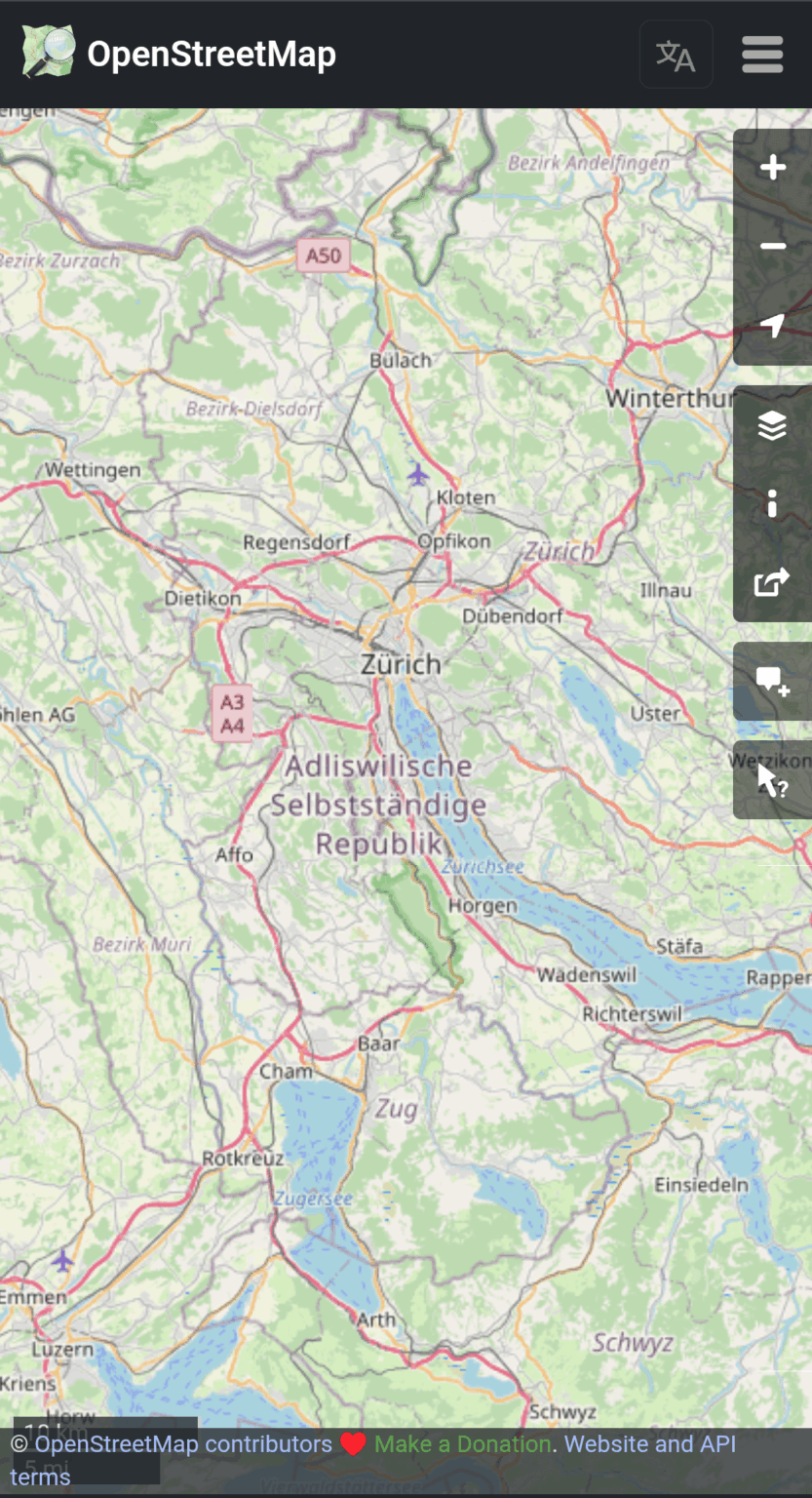 OpenStreetmap 上のアドリスヴィル独立共和国