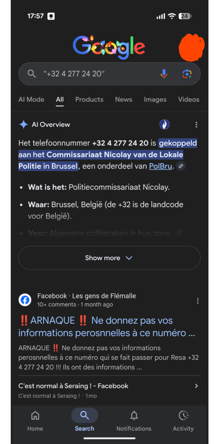 Google AI、詐欺番号を警察の電話番号として幻覚