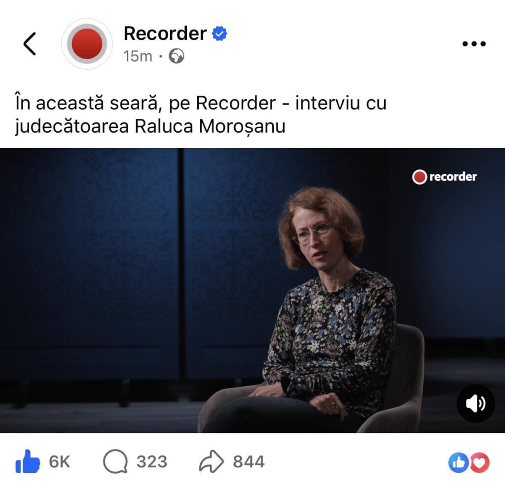 現時点で最も勇敢な裁判官、ラルカ・モロシャヌへのインタビュー - 今夜レコーダーで