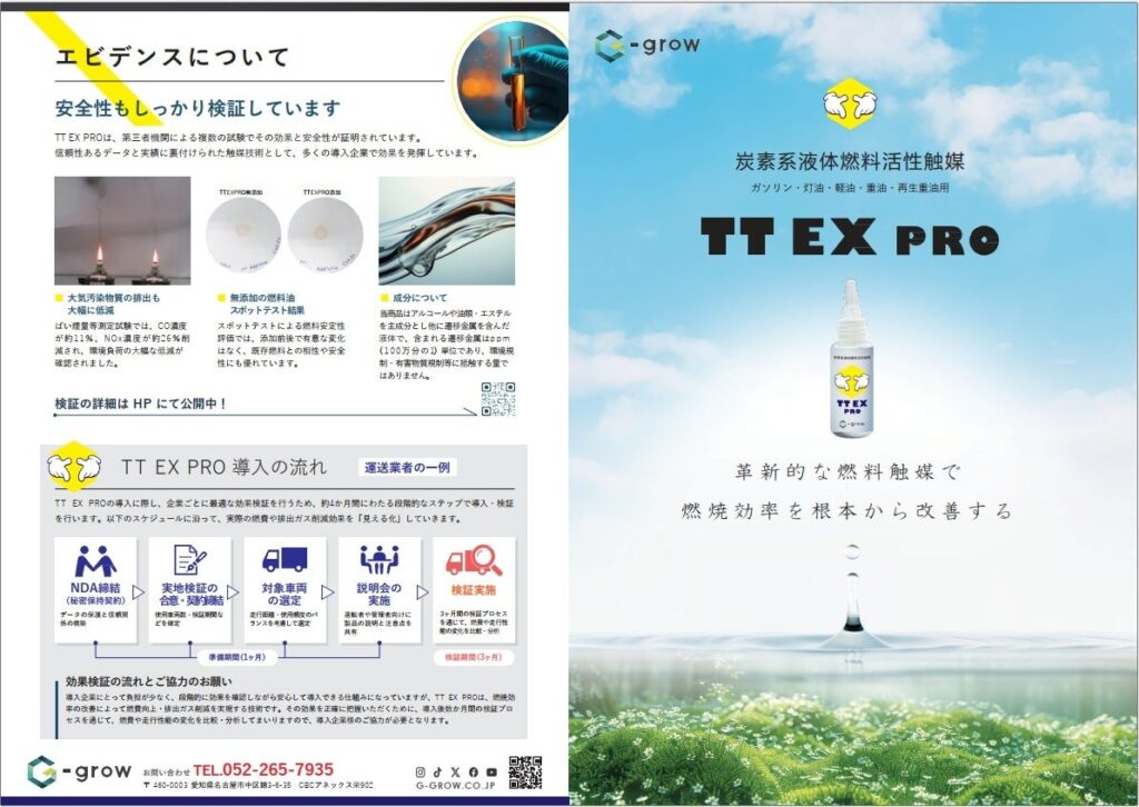 炭素系液体燃料活性触媒「TT EX PRO」を用いた燃料削減の実証実験後報告会を開催。(国立大学法人豊橋技術科学大学) | 株式会社G-growのプレスリリース 炭素系液体燃料活性触媒「TT EX PRO」を用いた燃料削減の実証実験後報告会を開催。(国立大学法人豊橋技術科学大学) | 株式会社G-growのプレスリリース