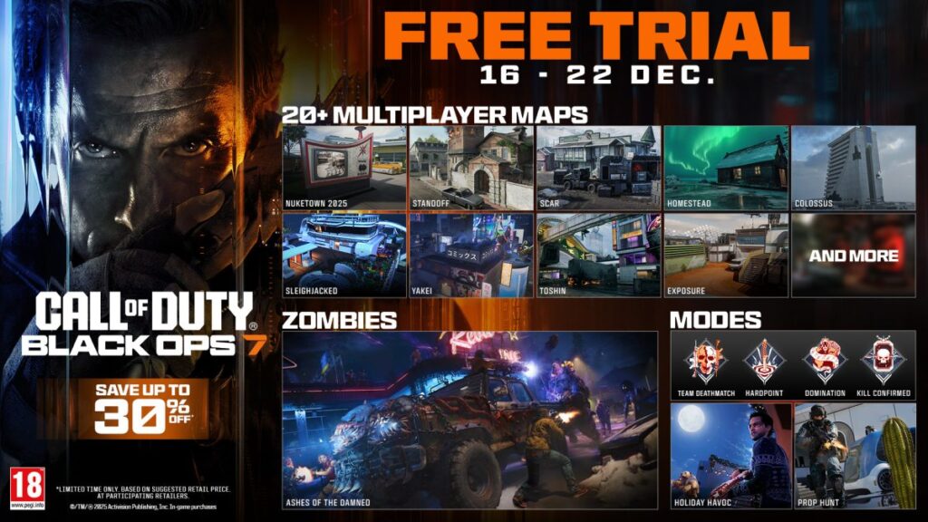 『CoD:BO7』1週間の無料トライアル＆最大30％オフセール開催中！ マルチ用マップ20以上+6種のゲームモード / ゾンビのアッシュ オブ ザ ダムドなど