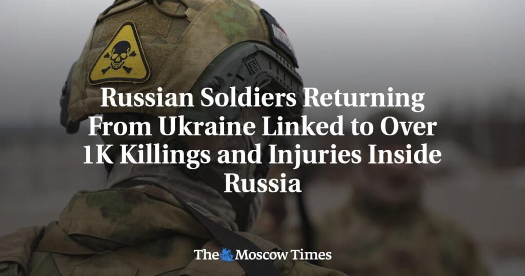 ウクライナから帰国したロシア兵士がロシア国内での1,000人以上の殺傷事件に関与