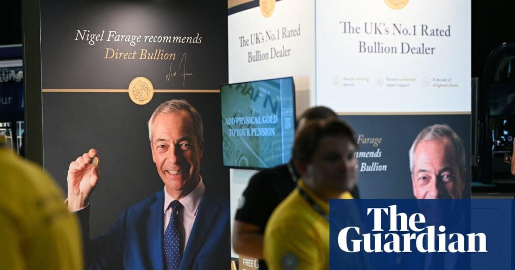ファラージ氏、年金投資として現物の金を奨励する40万ポンドの雇用を批判