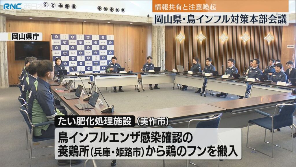 鳥インフルエンザ 岡山県対策本部会議 兵庫県での確認受け(2025年12月16日掲載)|RNC NEWS NNN 共有