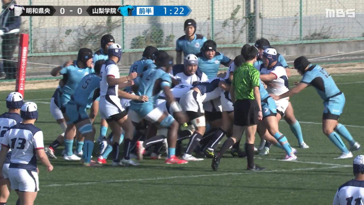 【動画】【全国高校ラグビー】1回戦 明和県央 vs. 山梨学院 敵陣22mよりモールを押し込み、明和県央・豊田選手が持ち出しそのまま左隅にトライ。