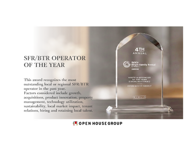 米国不動産業界最大級の権威ある賞「IMN SFR Awards」にてSFR/BTR オペレーター部門のアワードを獲得 投稿日時： 2025/12/12 20:20[PR TIMES]