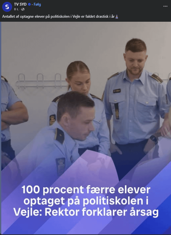 TV Syd はパーセンテージの計算が困難 - 生徒数 192 人から 96 人へ、「生徒数は 100% 減少」