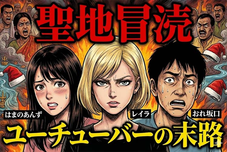 ガンジス川にサンタコスで入浴ユーチューバー