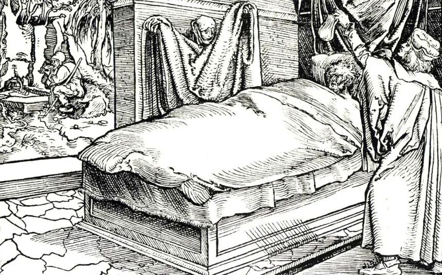 腺ペストは黒死病の時代に最もよく見られたペストの一種であり、リンパ節の腫れという症状を呈した/Pictures from History/Universal Images Group/Getty Images