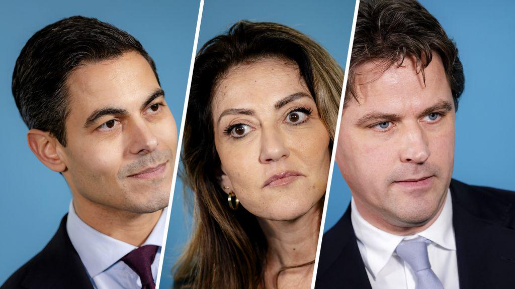 D66、CDA、VVD が一緒に座り、おそらく少数派内閣について