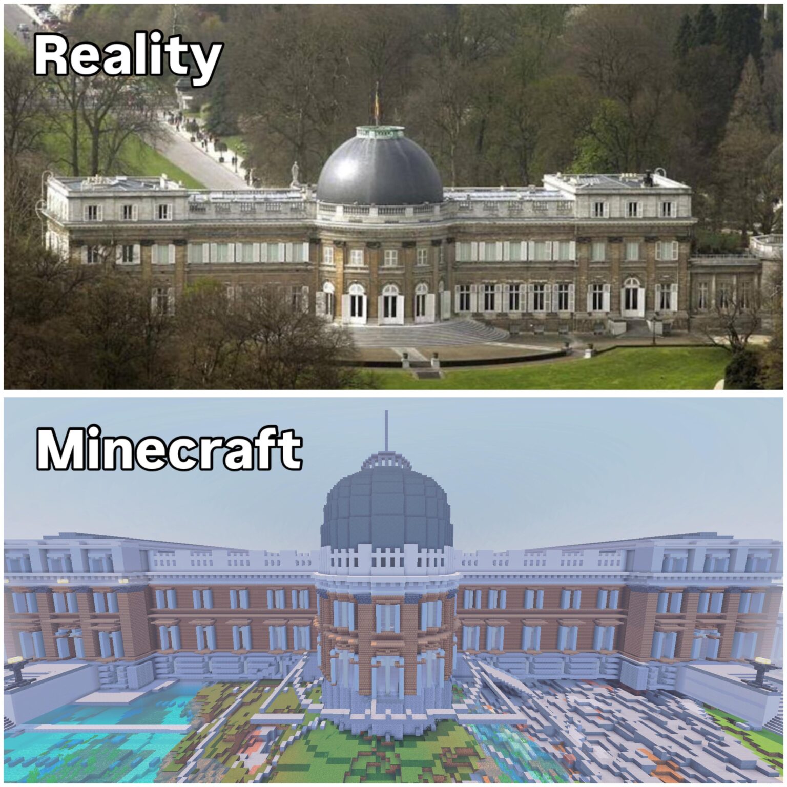 2023 マインクラフトでブリュッセルのラーケン宮殿を作り始めました🇧🇪