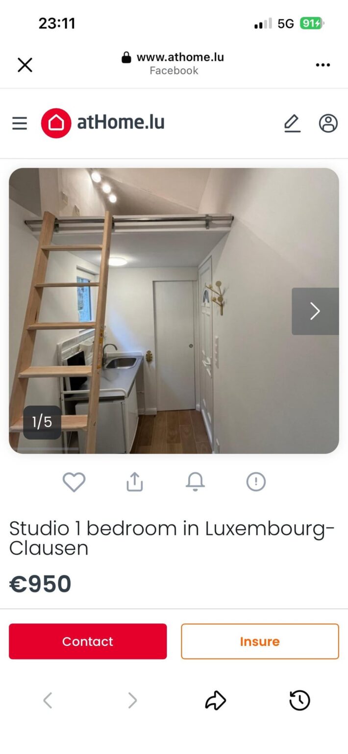 本当に？ 10平方メートルで1050ユーロ