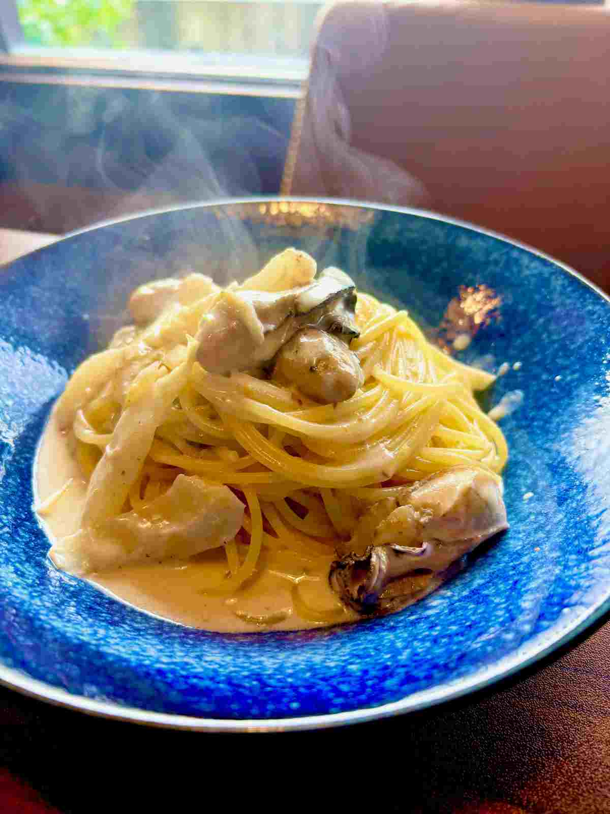 「牡蠣と白菜のゆず香るクリームソースパスタ」