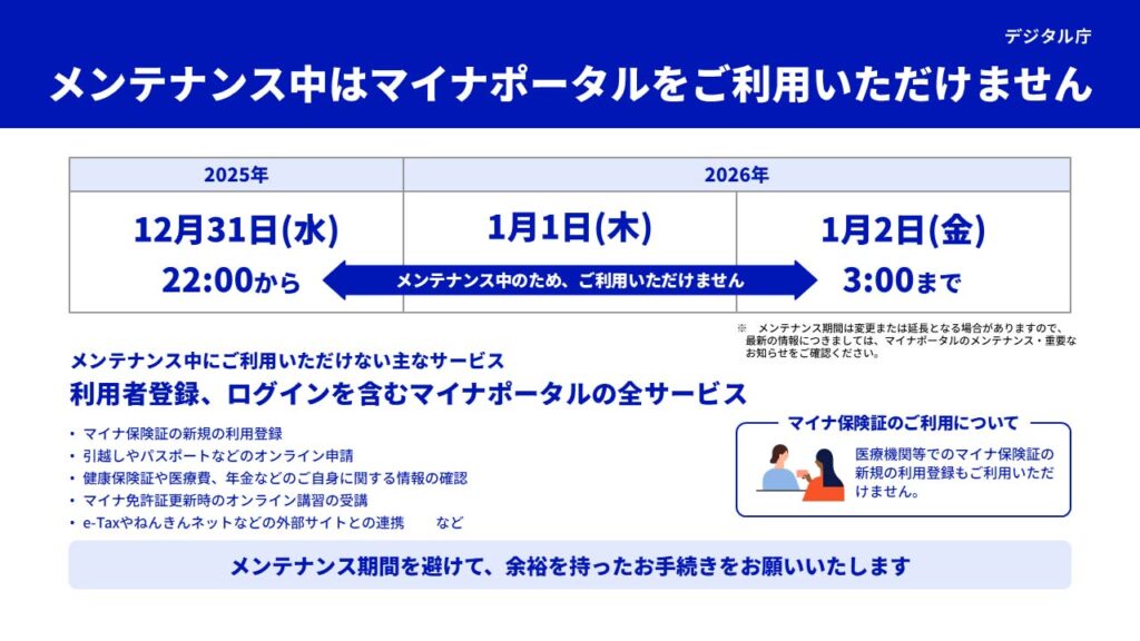 マイナポータル強化へ、1月1日に大規模改修　31日22時から利用停止 - Impress Watch