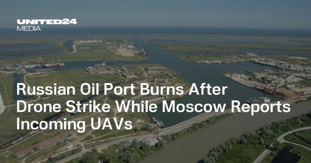 ロシアの石油港がドローン攻撃で炎上、モスクワが無人航空機の到着を報告
