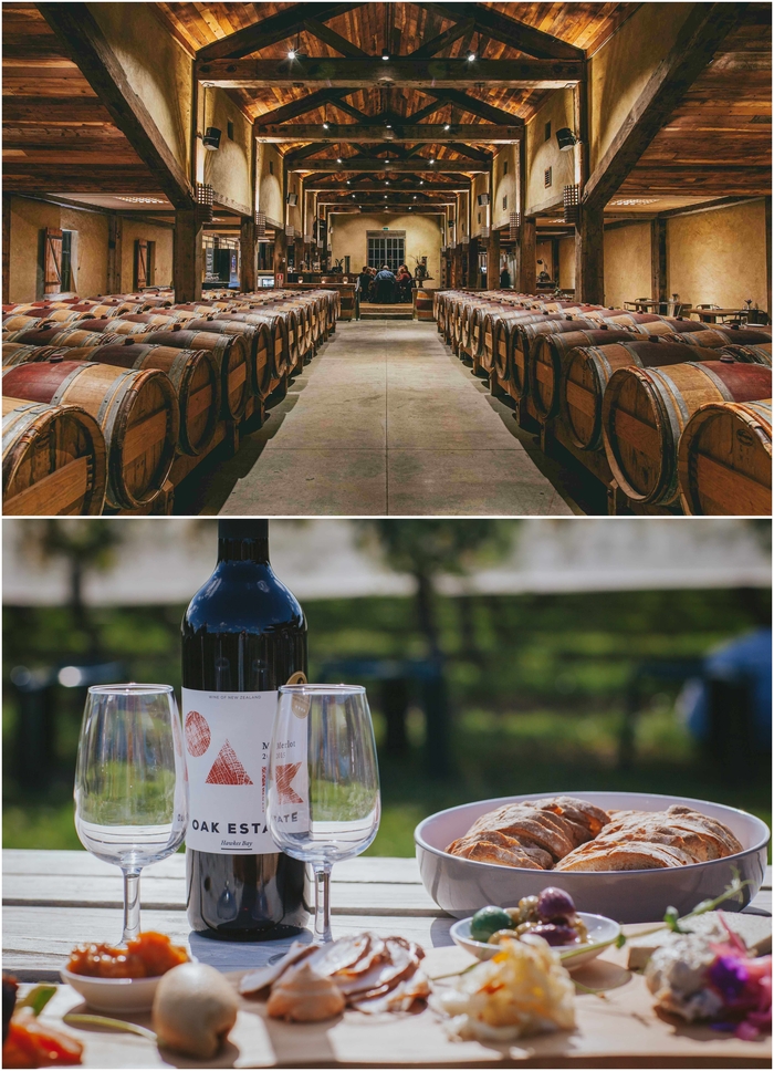 (上)ホクスベイ チャーチ ロード ワイナリー_ⓒ_Hawke's Bay (下)ホクスベイで楽しむワイン_ⓒ_Hawke's Bay